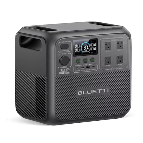 BLUETTI Elite 200 V2 Portable Power Station, 2073.6Wh LFP Battery Backup w/ 4 2600W AC Outlets (3900W Power Lifting), 17-Year Lifespan, Solar Generator for Camping, Off-grid