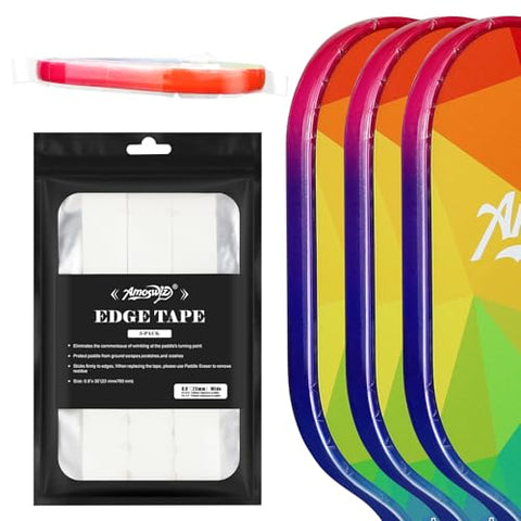 Amoswiz Pickleball Edge Guard Tape, Clear Pickleball Protection Tapes 3 Pcs, No Wrinkling, Suitable for 13MM & 16MM & 20MM Thicknesse Paddles 23MM Width