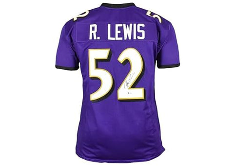 Ray Lewis Autographed Purple Football Jersey