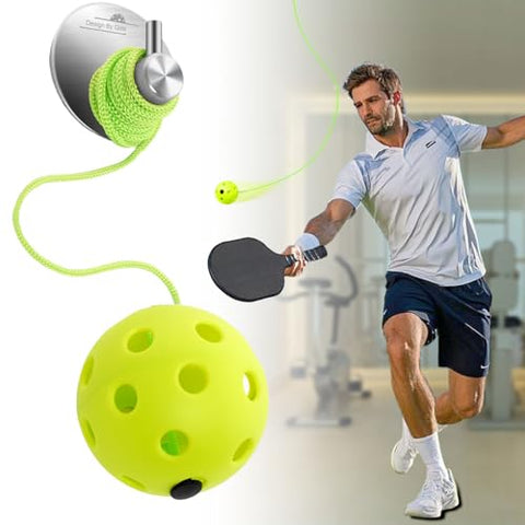 Pickleball Trainer - Continuous Rebound Pickleball Drills Enhance Reaction Time & Hand-Eye Coordination - Ideal Gift for All Skill Levels (Silver)
