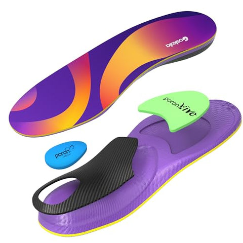 Professional Medium Arch Support Shoe Inserts, Over 230+ lbs Plantar Fasciitis Insoles for Women and Men, Flat Feet Orthotics Insert Athletic Shoe Insole