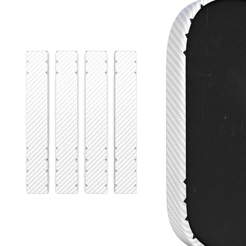 Carbex Lab Pickleball Edge Guard Tape - (Carbon White / 30 mm) - PU Vinyl Carbon Shield for Paddle Edge Protection - 4 Pack - Durable, Wrinkle-Free, Court-Safe Design