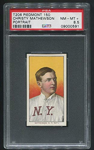 T206 Christy Mathewson HOF Portrait Piedmont 150 PSA 8.5 POP 1 NONE HIGHER - Slabbed Baseball Cards