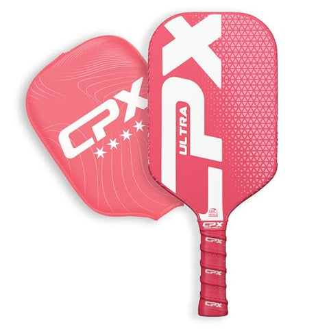 CPX Ultra Series Fiber-Reinforced Friction Surface Pickleball Paddle - 16mm Polypropylene Honeycomb Core, Lightweight for Speed (Pink)