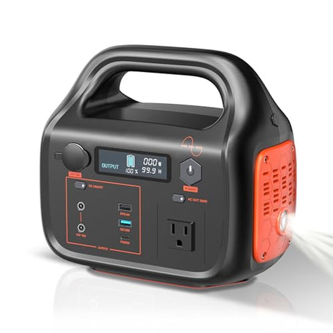 300W Solar GeneratorPortable Power Station, 294Wh Powered Generator with 120V AC Outlet Lithium Battery for RV Camping Outdoor Hiking Home Emergency Backup Power Supply (Solar Panel Optional)