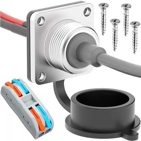 SOTOFY Starlink Mini DC Cable Panel Mount, Waterproof DC Power Female Socket Connector, Rv Wall Socket Passthrough Plug Kit for Car, Van, Camper, Boat, Battery Box