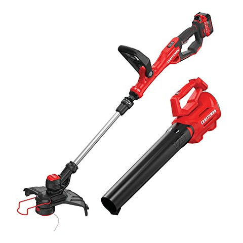 CRAFTSMAN 20V MAX WEEDWACKER String Trimmer and Leaf Blower Combo Kit, Battery and Charger Included (CMCK197M1)