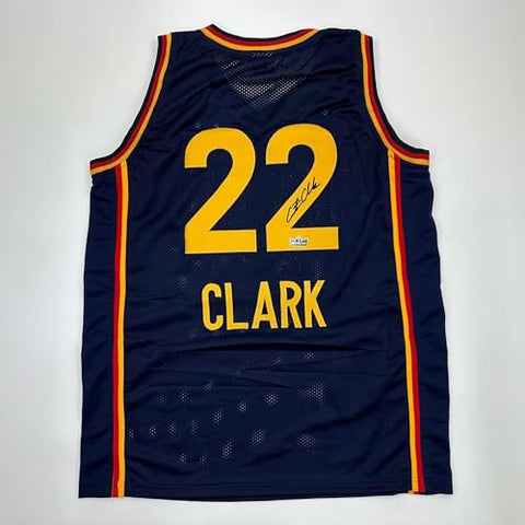 Facsimile Autographed Caitlin Clark Indiana Blue Reprint Laser Auto Basketball Jersey Size Men's XL