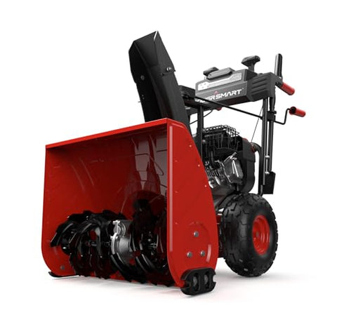 PowerSmart 24-Inch Gas Snow Blower, Self-Propelled Powered by B&S 208cc Engine, 13-Inch Snow Tires, Handle Warmer, Two-Stage Snow Blowers with LED Lights