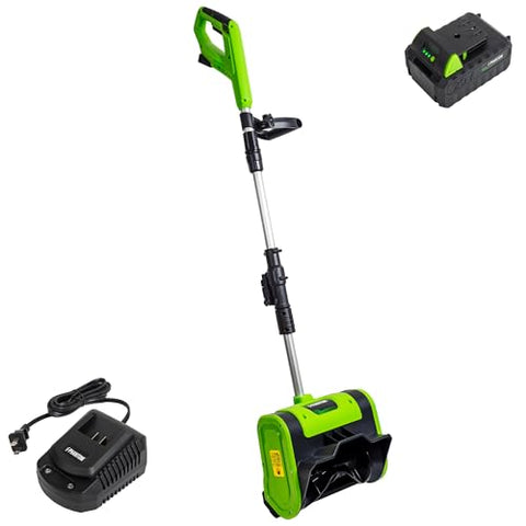 Cordless Snow Shovel, 20V Battery Powered Snow Blower, Lightweight Electric Snow Thrower with Adjustable Handle, Directional Plate, Perfect for Patios, Decks, Walkways, and Driveways (10 INCH)