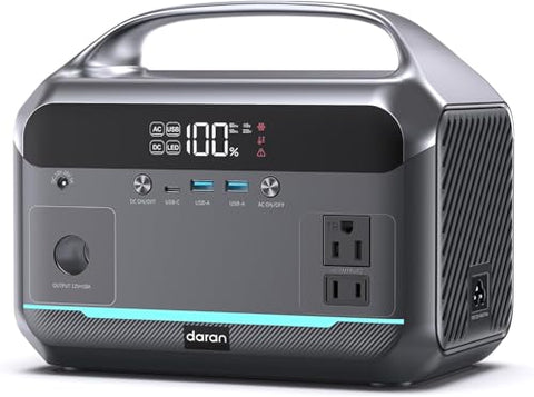 Portable Power Station 90,000mAh, 288Wh LiFePO4 Battery Backup w/ 2× 350W (600W Surge) 110V Pure Sine Wave AC Outlets, Solar Generator for Home Backup, CPAP, RV, Camping, Off-Grid & Emergency Power
