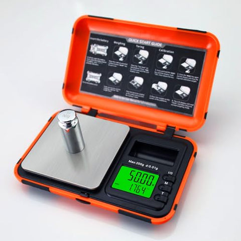 Digital Pocket Scale Precision 200g/0.01g with 50g Cal Weights,LCD Display Digital Scale Grams Ounces, Mini Jewelry Scale, Coins Scale for Gold/Silver/Gems/Food (Pocket Scale)