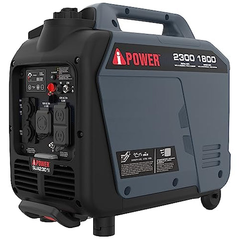 A-iPower Portable Inverter Generator, 2300W RV Ready, EPA & CARB Compliant CO Sensor, Portable Ultra-Light Weight For Backup Home Use, Tailgating & Camping (SUA2301i)
