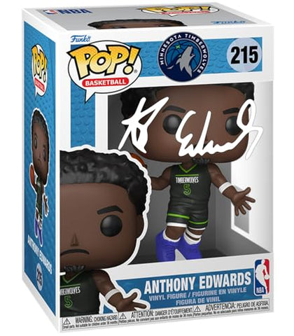 Anthony Edwards #215 Statement Edition Facsimile Signed Reprint Laser Autographed Funko POP! Basketball NBA: Minnesota Timberwolves Figurine with Protector Case