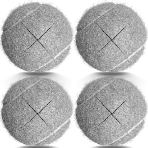 ZUJEAM Tennis Balls for Walkers, Pre Cut Walker Glide Balls for Chairs, Desks, Furniture Legs and Floor Protection, Heavy Duty Long Lasting Felt Pad Glide Coverings - 4PCS Gray