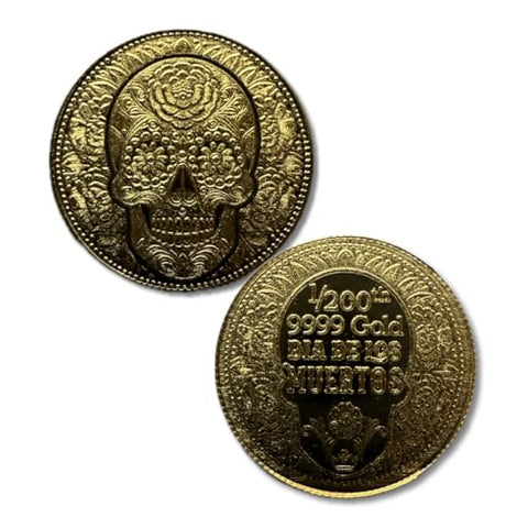 1/200 oz .9999 Fine Gold – Day of The Dead Rose Skull Design (Sealed in Capsule)