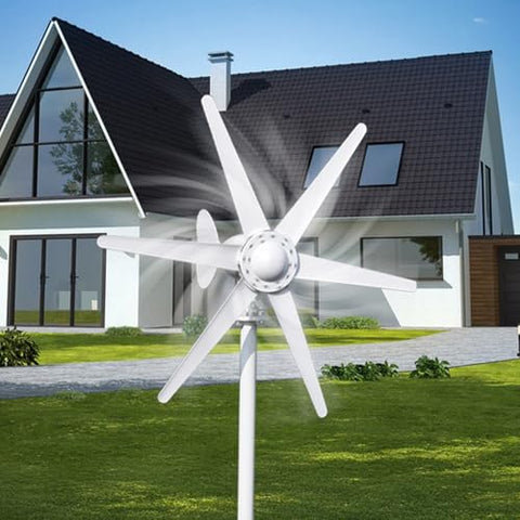 800W 12V/24V Wind Turbines Generator, 6-Blade Fan Wind Turbines Generator Kit, Electromagnetic Electricity Producer Equipment