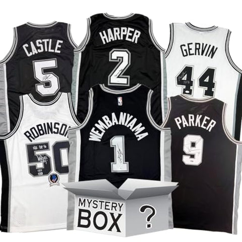 Autographed/Signed San Antonio Basketball Jersey Mystery Box with PSA JSA or Beckett COA