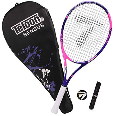 Teloon Sensus Series | Triple Shock Absorption | Adult Tennis Racquet, Women Tennis Racket Includes Bag Cover, Shock Absorber, Tennis Grip (Midnight Purple)