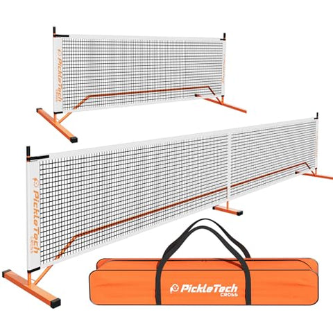 PICKLETECH 4.0 Slim Version 2in1 Portable Pickleball Nets Outdoor Game, 22ft 11ft Pickleball Net-USAPA Regulation Size-Half Court Pickle Ball Net System with Carrying Bag for Driveway