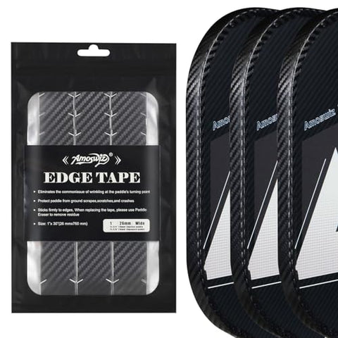 Amoswiz Pickleball Edge Guard Tape, 3K Pickleball Protection Tapes 3 Pcs, PU Interwoven Texture Edge Tape, 23MM & 26MM Width Black Head Tapes for 13MM & 16MM & 20MM Thicknesse Paddles