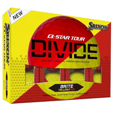 Srixon Q-Star Tour Divide Golf Balls, Red/Yellow
