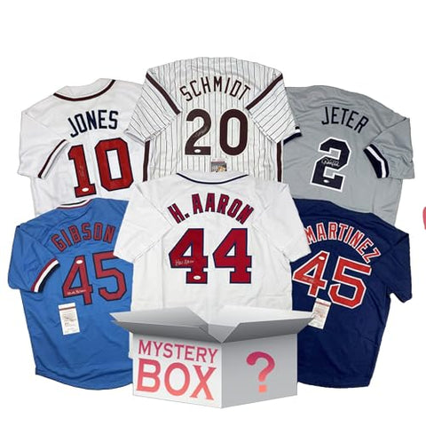 Hall of Famers Autographed/Signed Baseball Jersey Mystery Box with JSA, PSA, Beckett or Fanatics COA