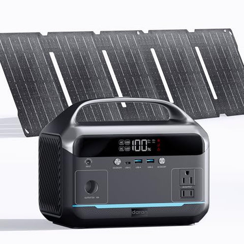 Portable Power Station 350W with 40W Foldable Solar Panel, 288Wh LiFePO4 Battery Solar Generator,110V/600W Surge Backup,Outdoor Power Bank for Hurricane Emergency,RV,Camping,Laptops,Off-Grid living