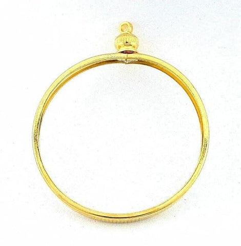 ONE 39MM Round Ounce Gold Color Coin Holder Pendant MOUNTING Mount Finding CF931