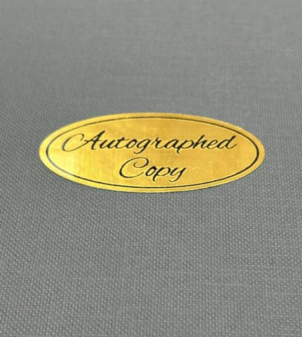 Autographed Copy Stickers,1x2 inch 500pcs Oval Gold Autographed Copy Stickers,Book Signing Sticker