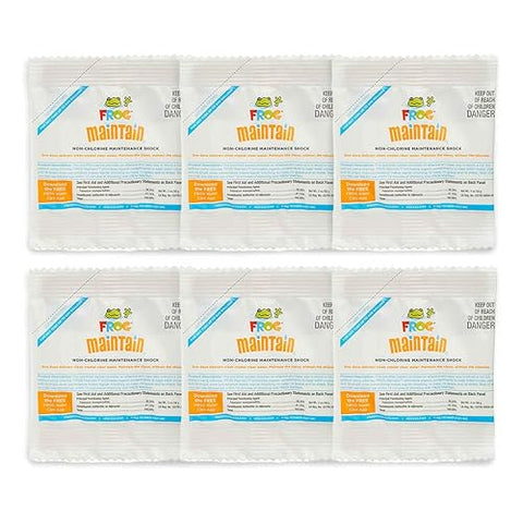 FROG Maintain for Hot Tubs - Non-Chlorine Shock for use with All Hot Tub FROG Sanitizing Systems - Single Dose Packets for Easy Hot Tub Maintenance & Treatment - 6 Pack