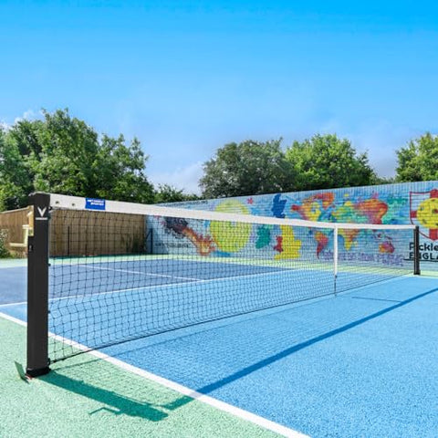 Vermont Pickleball Posts | Regulation Size, Weatherproof Steel Posts with Optional Ground Sockets - Posts Only (Flip Top Steel Ground, Black, Square)