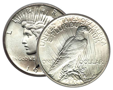 1 - Peace Silver Dollar Mid-1920's Dated Extra Fine or Better