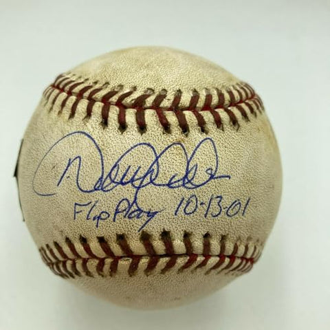 Historic Derek Jeter "The Flip Play" Final Out Signed Game Used Baseball JSA - MLB Autographed Game Used Baseballs