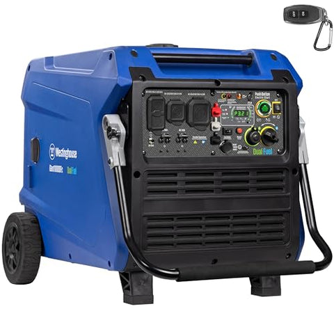 Westinghouse 11000 Peak Watt Dual Fuel Portable Inverter Generator, Remote Electric Start, Transfer Switch Ready, Gas and Propane Powered, Low THD - Safe for Electronics, Parallel Capable, CO Sensor