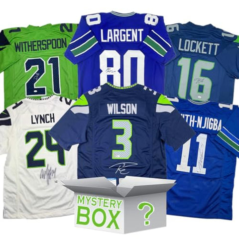 Autographed/Signed Seattle Football Jersey Mystery Box with PSA JSA or Beckett COA