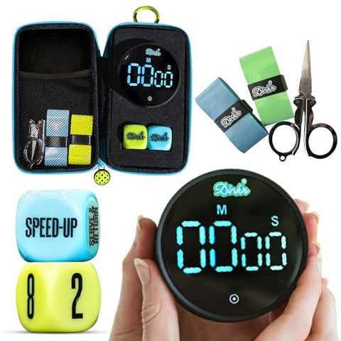 Dink'r Pickleball Timer for Games, Drills & Tournaments | Magnetic Court Timer + Free Drill Dice & Case