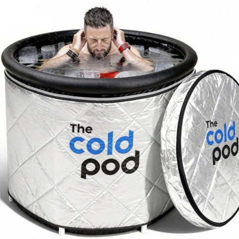 The Cold Pod XL Insulated Cold Plunge Tub Bundle - 116 Gallons Outdoor Ice Bath Tub with Chiller Compatible Thermal Cover - Portable at Home Icy Cold Tub for Athletes,Fitness Buff and Health Junkie
