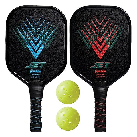 Franklin Sports Pickleball Paddle and Ball Set - Aluminum - Jet - 2 Player - USAPA Approved