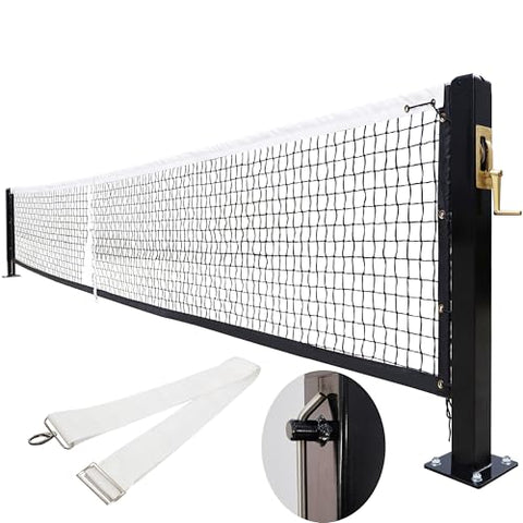 Pro Pickleball Court Net System, Pickle Ball Net Set,Regulation Net 22 FT with 2 Heavy Duty Steel Pickleball Posts, Premium-Grade Brass Winder,Surface Mount Ideal for Indoor or Outdoor Use