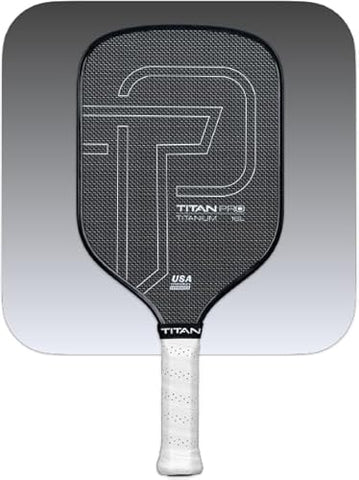 Titan Pickleball Titanium Pro Pickleball Paddles, 8mm PP Honeycomb Duo Core, Carbon Fiber Pickleball Paddle, Elongated, USAPA Approved, 14mm Thickness, Toray T700 Pickleball Paddle