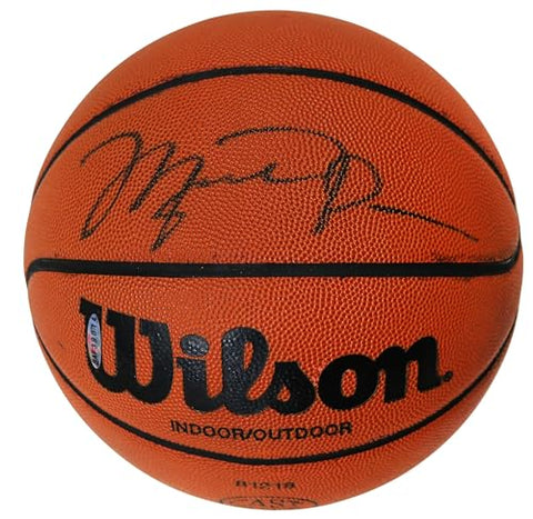 Michael Jordan Bulls Signed Autographed Wilson Basketball Upper Deck Sticker and Beckett Letter COA