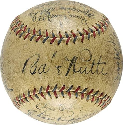 Babe Ruth & Lou Gehrig 1934 New York Yankees Team Signed Baseball PSA DNA COA - Autographed Baseballs