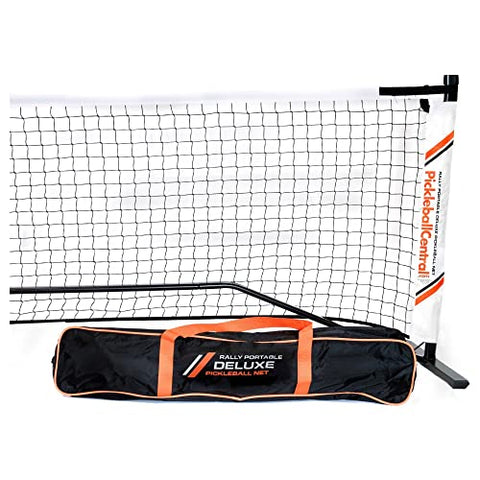 Rally Pickleball Net, Portable Net System, Indoor/Outdoor, Pickleball Training Aids, Regulation Size, Alloy Steel Frame, Net and Carry Bag (Deluxe)