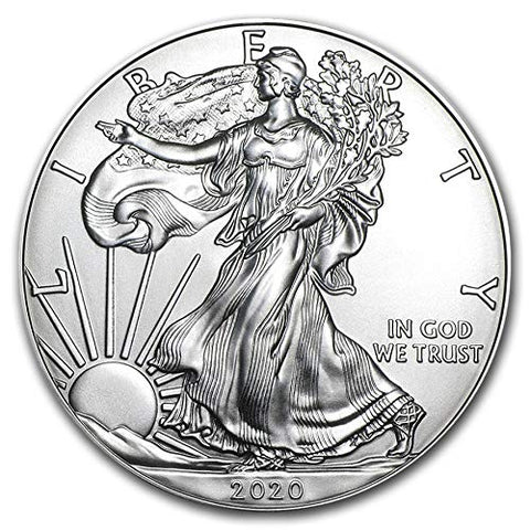 2020 American Silver Eagle .999 Fine Silver with Our Certificate of Authenticity Dollar Uncirculated US Mint