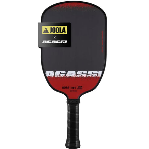 JOOLA Agassi Edge 16mm Pickleball Paddle - Carbon Fiber Pickleball Racket Surface Increases Spin & Control - Agassi Shape with Extended Sweet Spot - UPA-A Certified - USAP Approved - NFC Chip Enabled