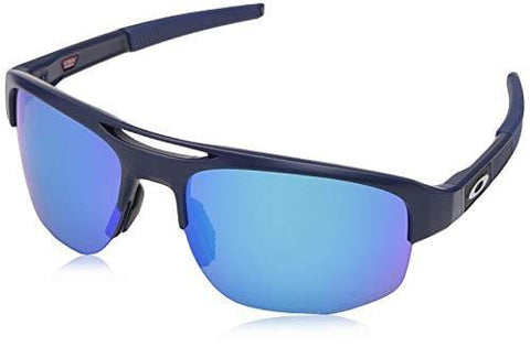 Oakley Men's Mercenary Polarized Rectangular Sunglasses, Matte Navy, 70 mm