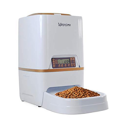 WESTLINK 6L Automatic Pet Feeder Food Dispenser for Cat Dog with Voice Recorder and Timer Programmable