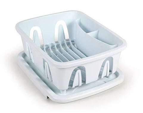 Camco Durable Mini Dish Drainer Rack and Tray Perfect for RV Sinks, Marine Sinks, and Compact Kitchen Sinks- White (43511)