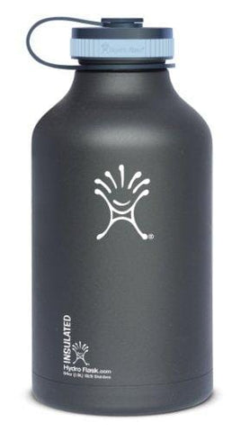 Hydro Flask Insulated Stainless Steel Wide Mouth Water Bottle and Beer Growler, 64-Ounce, Black